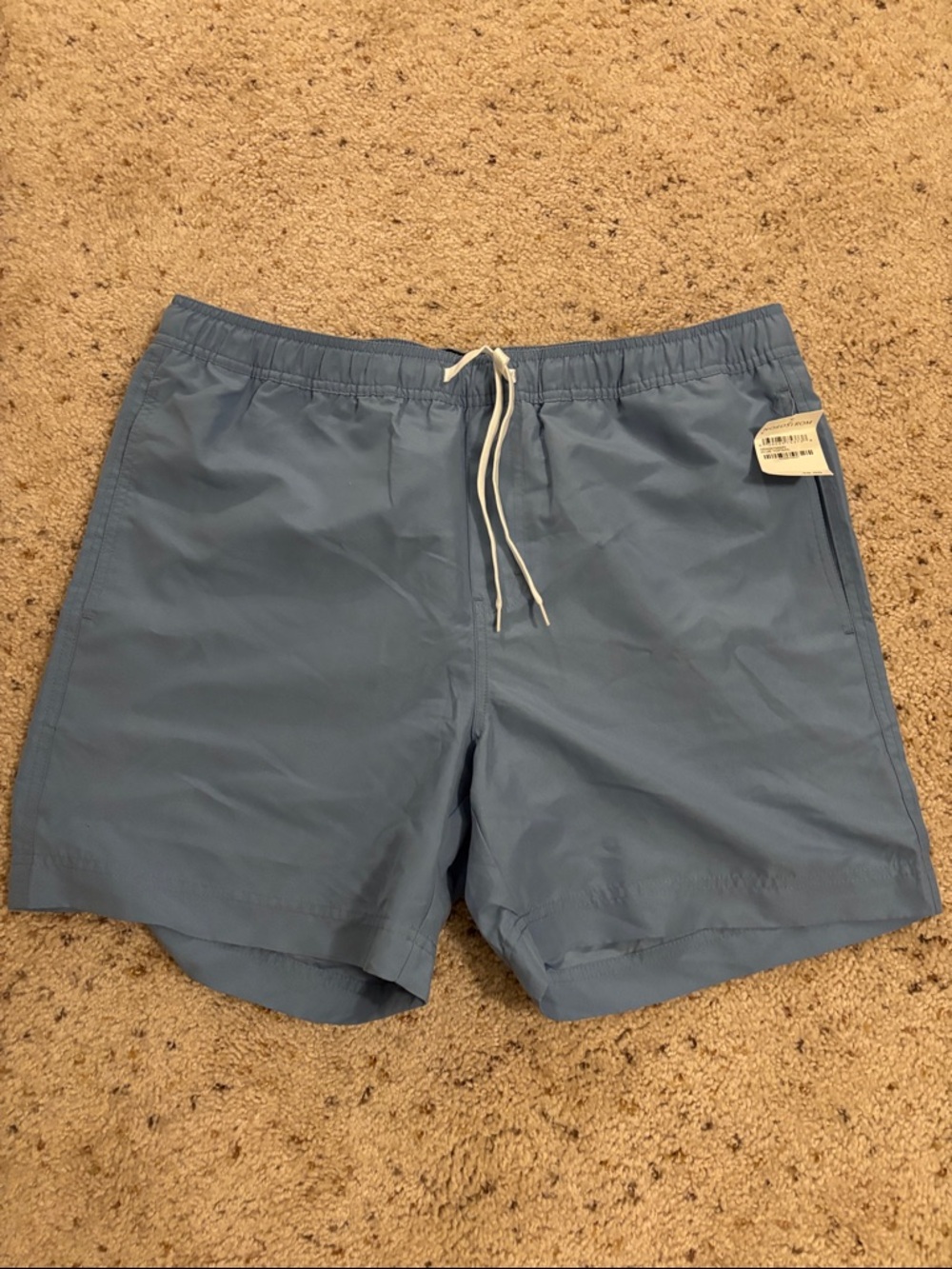 1901 Men's Dusty Blue Swim Trunks with Drawstring